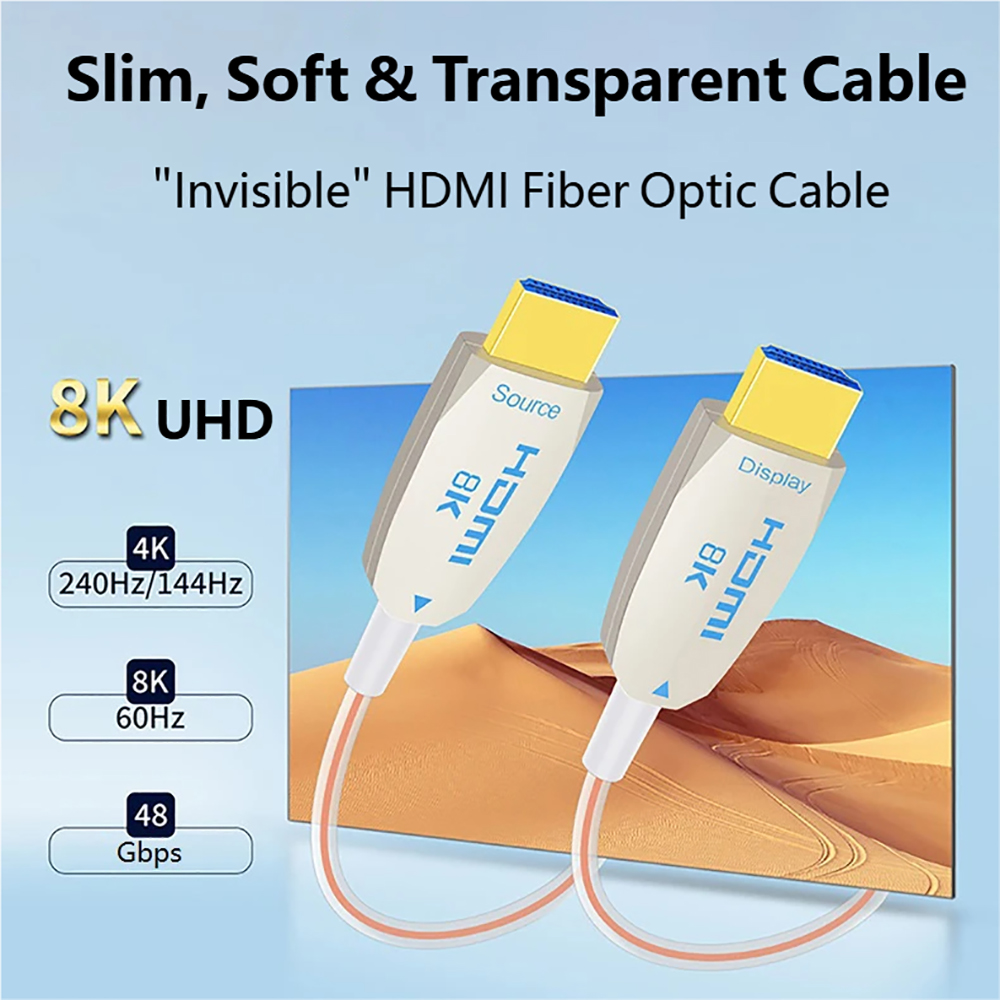 Cabo de Fibra Óptica HDMI 2.1  - Hdmi Cable 2.1 avaliação e preço