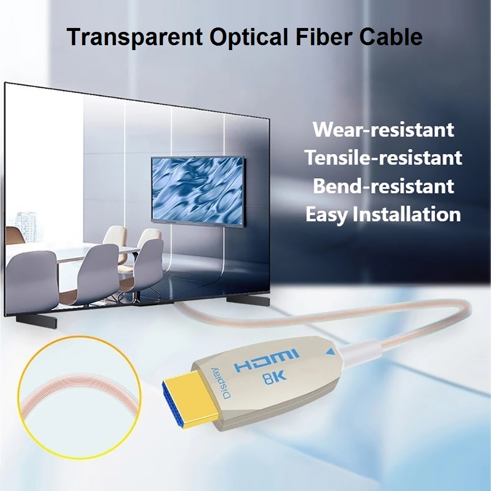 Cabo de Fibra Óptica HDMI 2.1  - Hdmi Cable 2.1 avaliação e preço